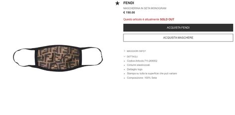 mascherine fendi costo|fendi official website.